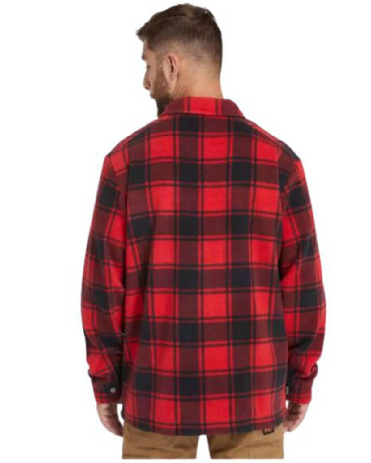 Image #2 - Timberland PRO Men's Gritman Plaid Print Long Sleeve Snap Flannel Shirt, Red, hi-res