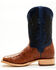 Image #3 - El Dorado Men's Exotic Ostrich Western Boots - Broad Square Toe, Brandy Brown, hi-res