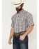 Image #2 - Ariat Men's Berkley Ombre Plaid Print Short Sleeve Button-Down Western Shirt, Black, hi-res