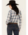 Image #4 - Roper Women's Plaid Print Long Sleeve Snap Western Shirt , Blue, hi-res
