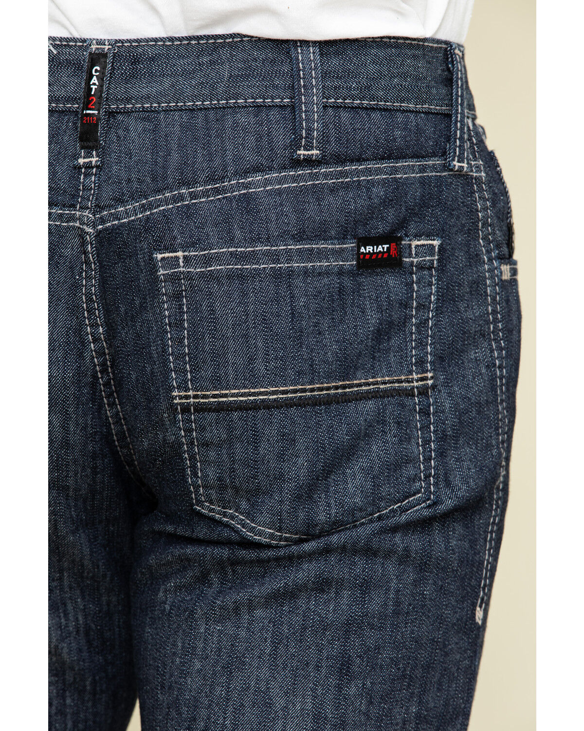 Image #4 - Ariat Men's M5 FR Armor Low Stretch Stackable Straight Leg Work Jeans, Blue, hi-res