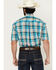 Image #4 - Roper Men's Amarillo Large Plaid Print Short Sleeve Button-Down Western Shirt, Turquoise, hi-res