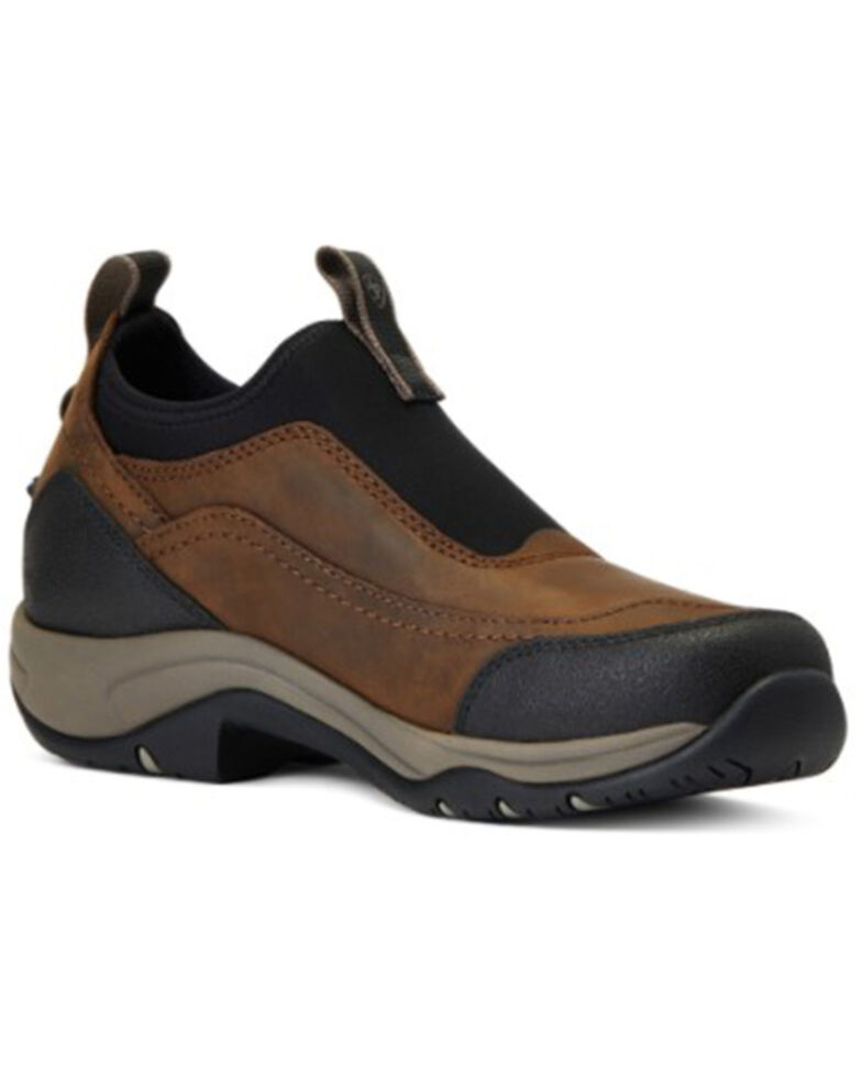 Ariat Women's Terrian Ease H20 Distessed Brown Slip-On Work Shoe - Round Toe , Brown, hi-res