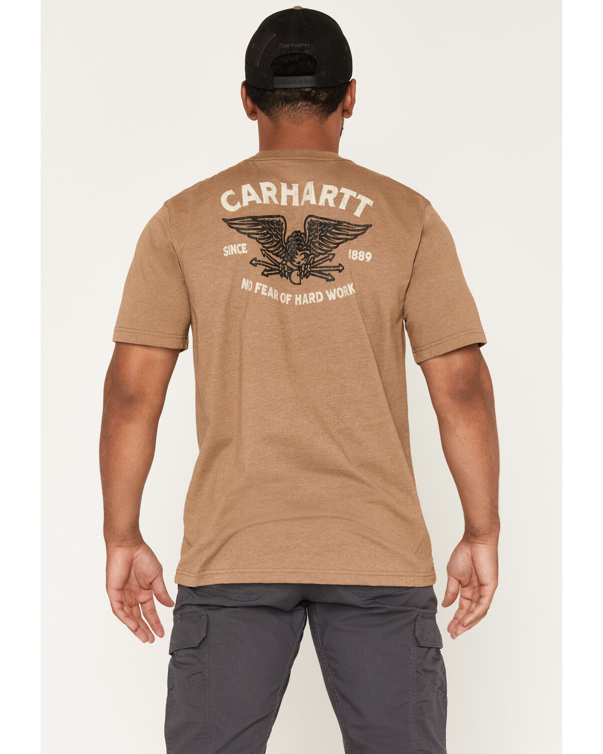 Image #1 - Carhartt Men's Eagle Back Short Sleeve Graphic Work T-Shirt, Olive, hi-res