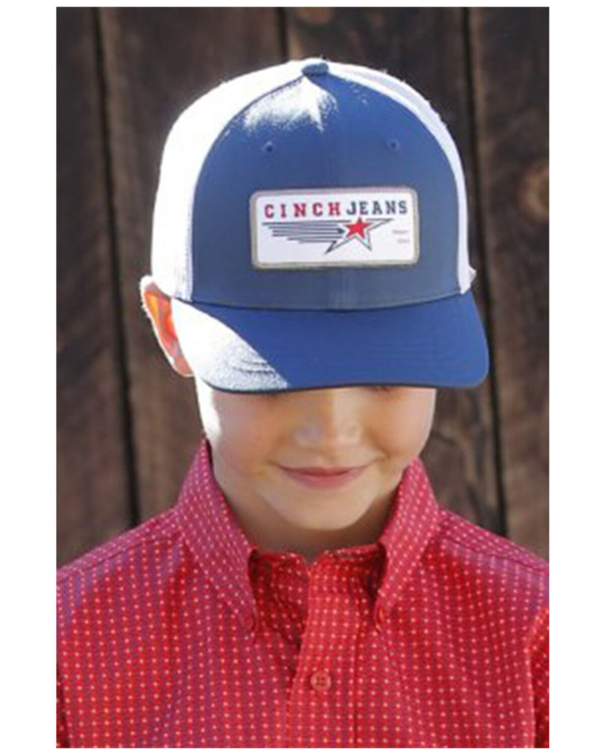 Image #1 - Cinch Boys' Logo Ball Cap, Navy, hi-res