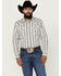 Image #1 - Moonshine Spirit Men's Manhattan Floral Striped Long Sleeve Snap Western Shirt , White, hi-res