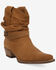 Image #1 - Dingo Women's Scrunchy Suede Booties - Snip Toe, Brown, hi-res