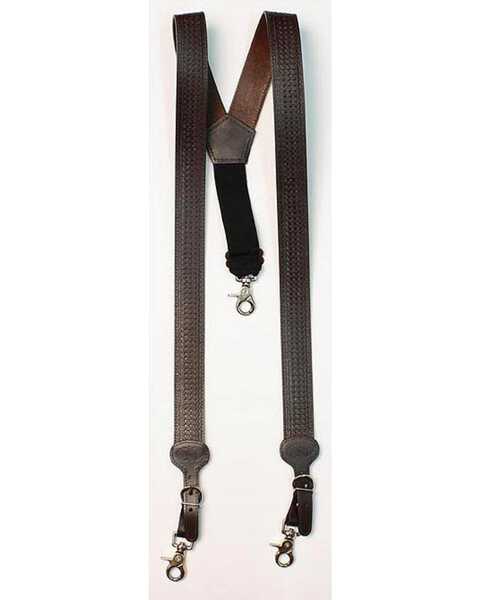 Image #1 - Nocona Leather Basketweave Men's Suspenders, Assorted, hi-res