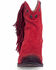 Image #3 - Circle G Women's Studded Suede Fringe Ankle Boots - Round Toe , Red, hi-res