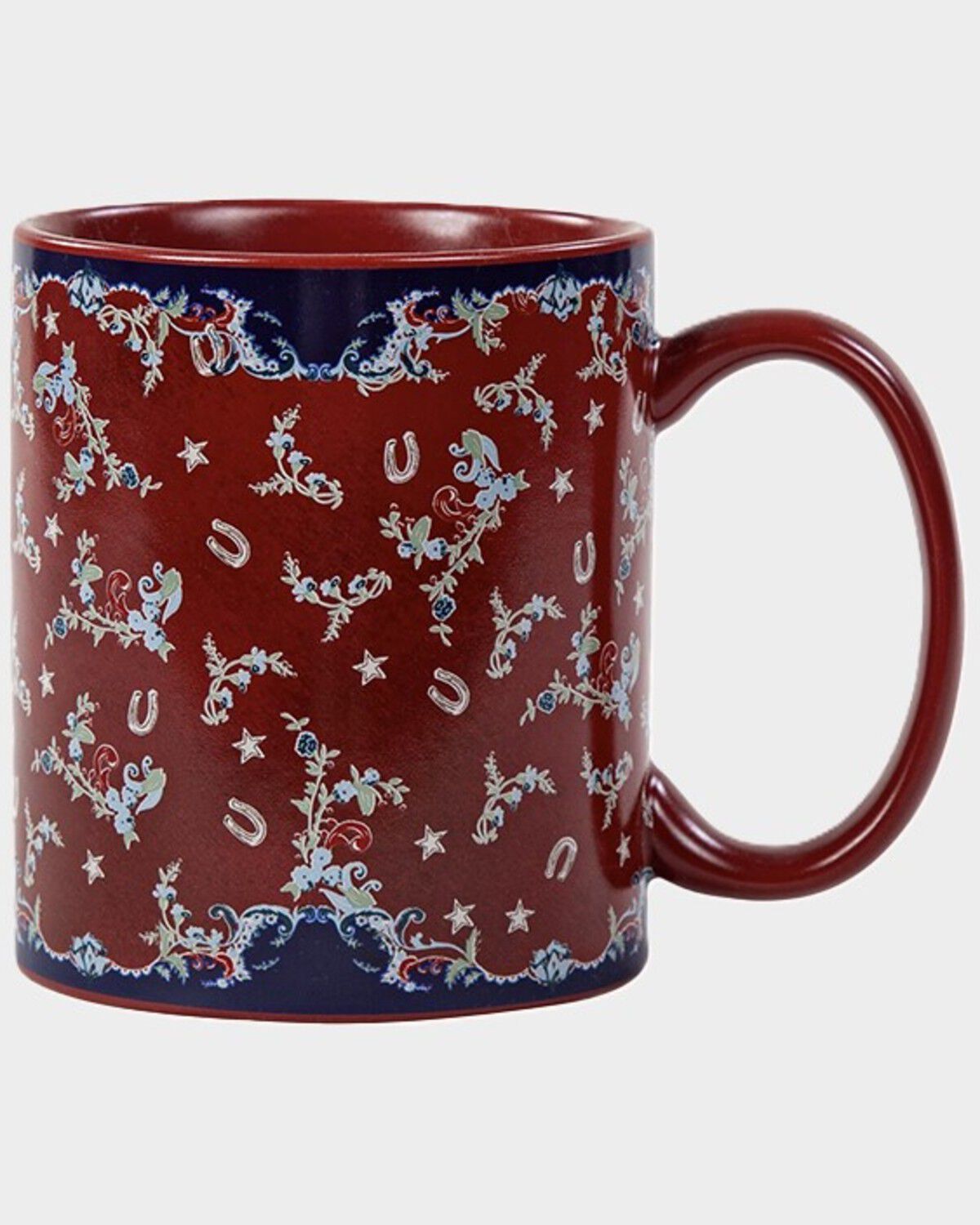 Image #1 - HiEnd Accents Patchwork Bandana Red Horseshoes Mug Set - 4 Piece, Multi, hi-res
