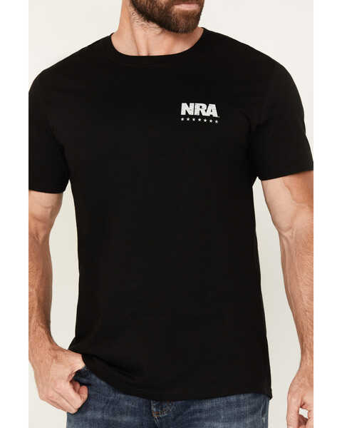 Image #3 - NRA Men's Vintage American Flag Short Sleeve Graphic T-Shirt, Black, hi-res