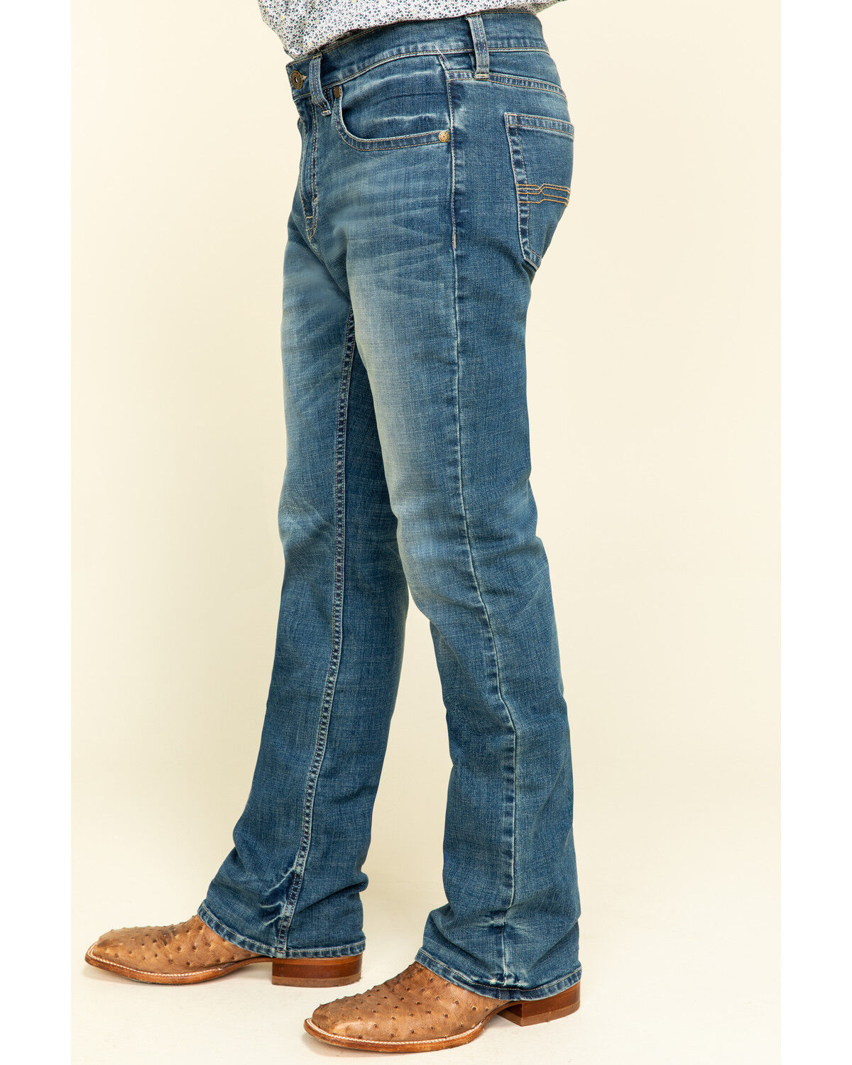 Image #3 - Cody James Men's Hawken Medium Wash Crosshatch Stretch Slim Bootcut Jeans, , hi-res