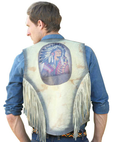 Image #1 - Kobler Leather Men's Indian Vest, Cream, hi-res