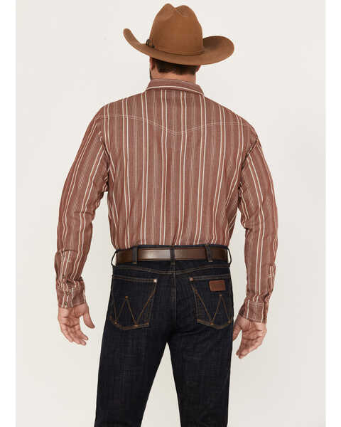 Image #4 - Blue Ranchwear Men's Twill Long Sleeve Work Snap Shirt, Fired Brick, hi-res
