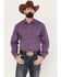 Image #1 - Resistol Men's Pinstripe Print Long Sleeve Button Down Western Shirt, Purple, hi-res