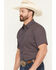 Image #2 - Gibson Trading Co Men's Polka Micro Geo Print Short Sleeve Button-Down Stretch Western Shirt, Navy, hi-res