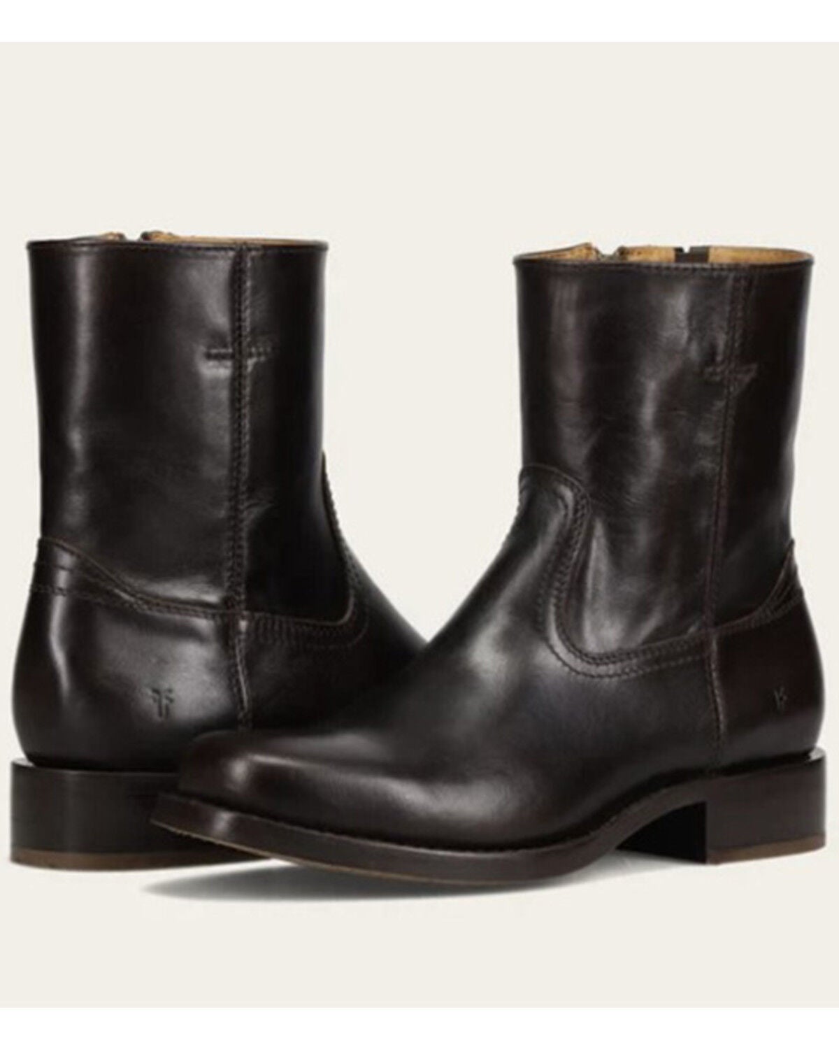 Image #3 - Frye Men's Campus Inside Zip Ankle Boots - Round Toe, Dark Brown, hi-res