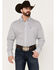 Wrangler Men's Classics Geo Print Long Sleeve Button-Down Western Shirt - Tall, Navy, hi-res