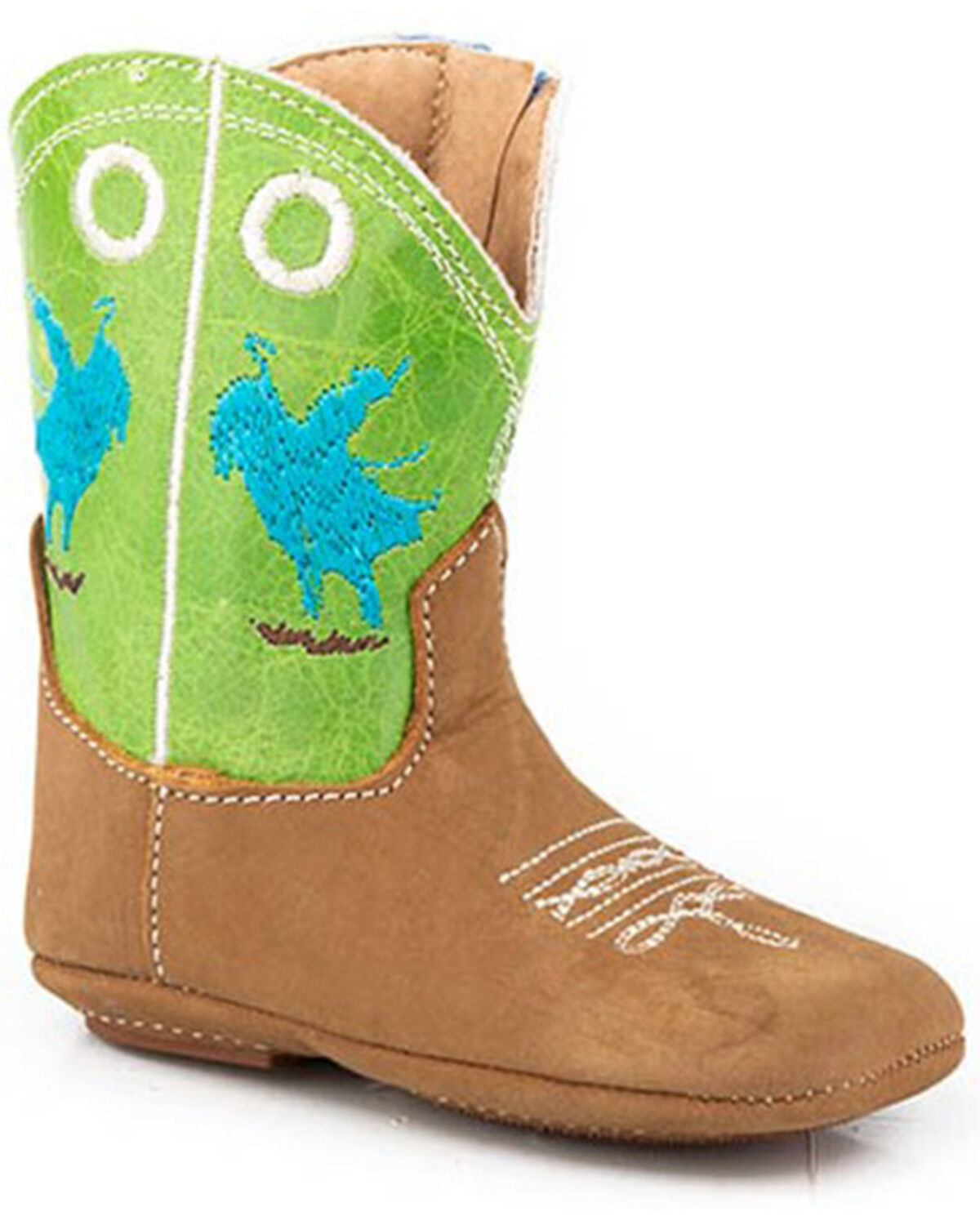 Image #1 - Roper Infant Boys' Rider Western Boots - Broad Square Toe, Tan, hi-res