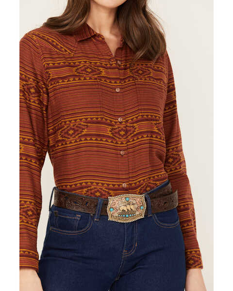 Image #3 - Ariat Women's Real Billie Jean Southwestern Print Long Sleeve Button-Down Western Shirt , Rust Copper, hi-res