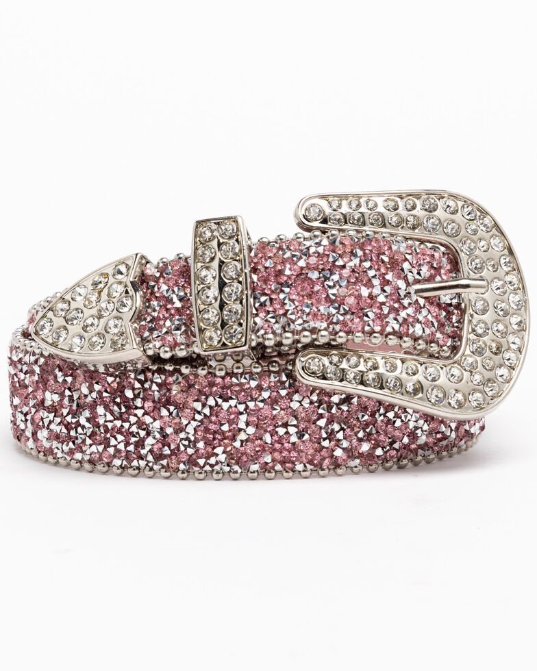 Shyanne Girls' Pink Shimmer Glitz Belt, Pink, hi-res