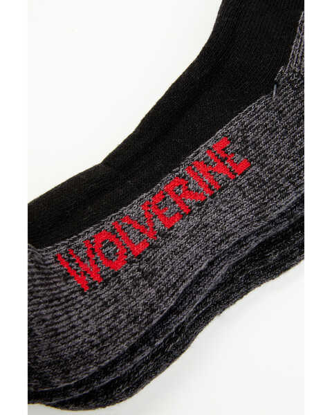 Image #2 - Wolverine Men's Steel Toe Crew Socks - 2 Pack, Black, hi-res