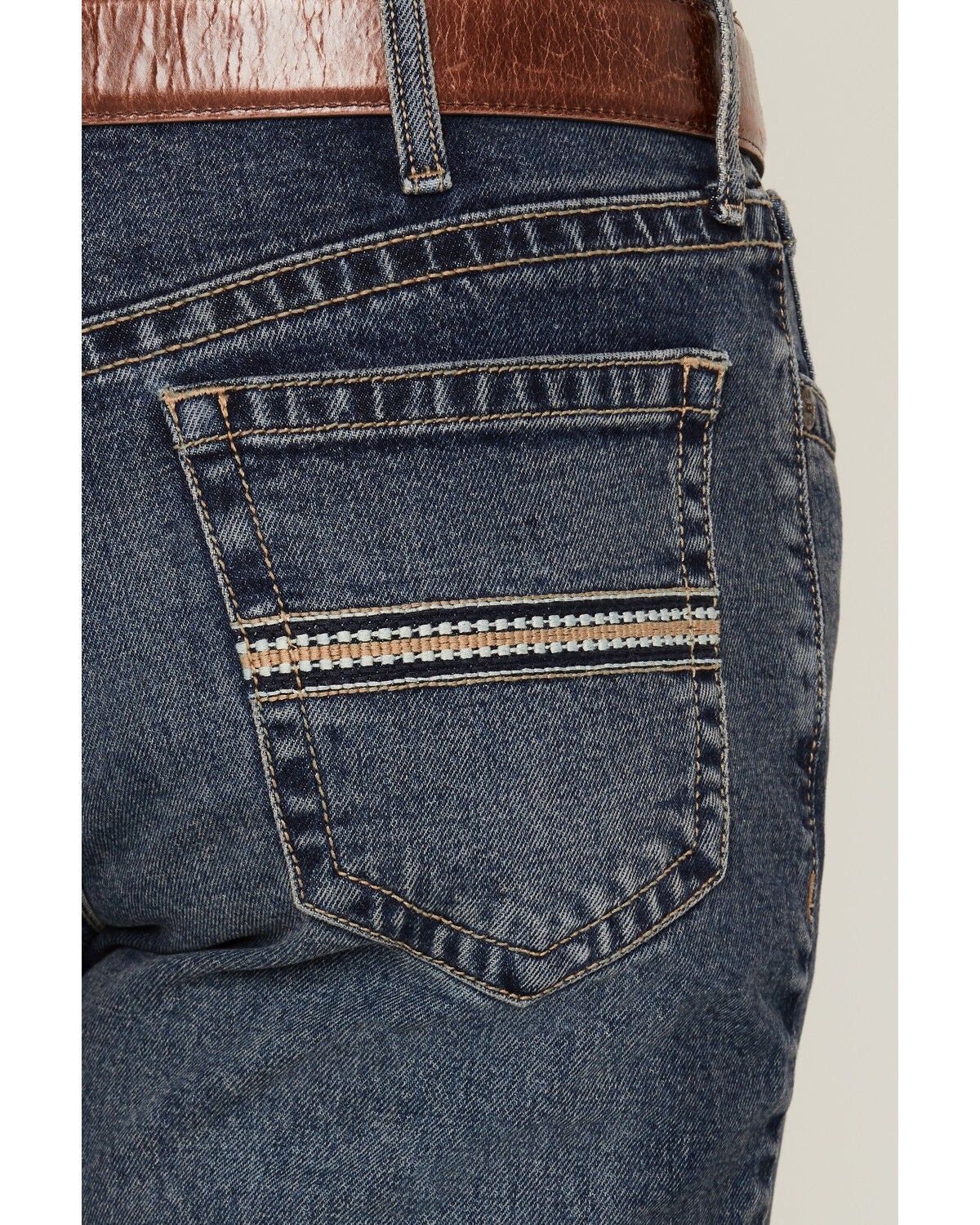 Image #4 - Cinch Men's White Label Dark Stonewash Relaxed Straight Performance Stretch Denim Jeans, Dark Wash, hi-res