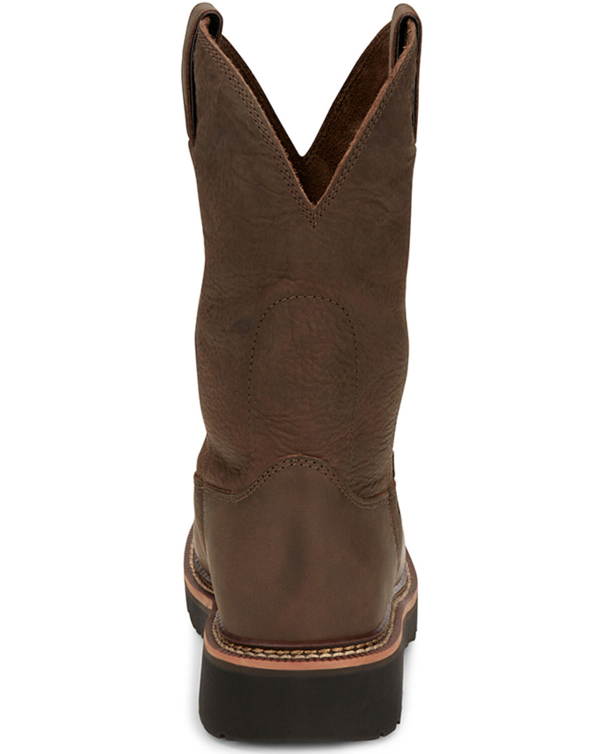 Image #5 - Justin Men's Carbide Pull-On Work Boots - Steel Toe, Brown, hi-res