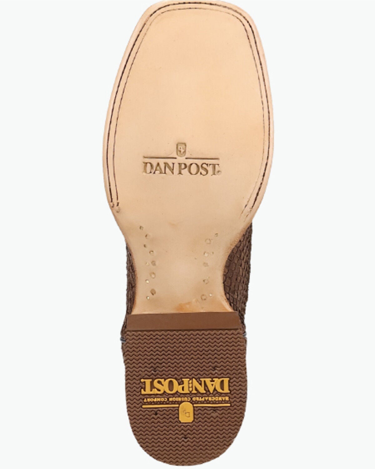Image #7 - Dan Post Men's Exotic Salmon Western Boots - Broad Square Toe, Brown, hi-res