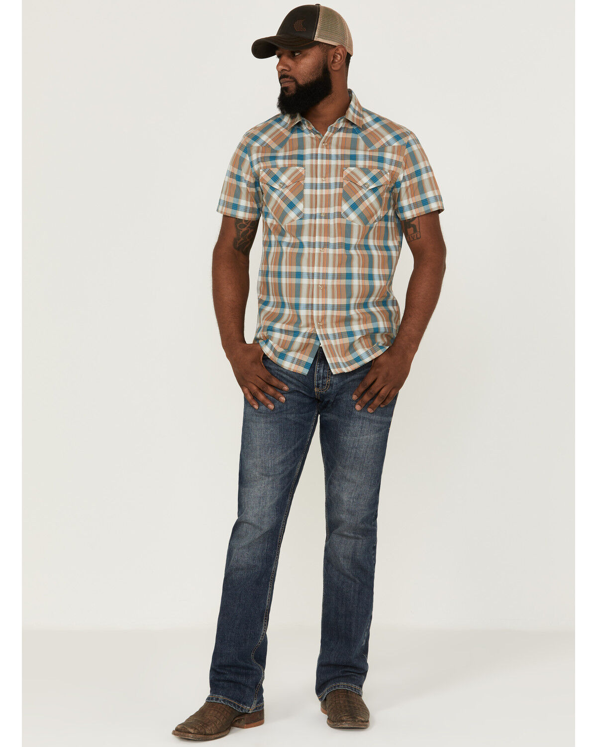 Image #2 - Pendleton Men's Frontier Plaid Western Shirt, Yellow, hi-res