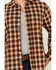 Image #3 - Brothers and Sons Men's Dorado Plaid Print Long Sleeve Button-Down Western Shirt, Brown, hi-res