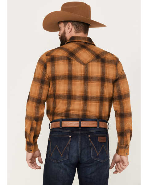 Image #4 - Pendleton Men's Canyon Plaid Print Long Sleeve Western Snap Shirt, Brown, hi-res