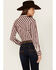 Image #5 - Wrangler Retro Women's Striped Long Sleeve Snap Western Shirt, Burgundy, hi-res