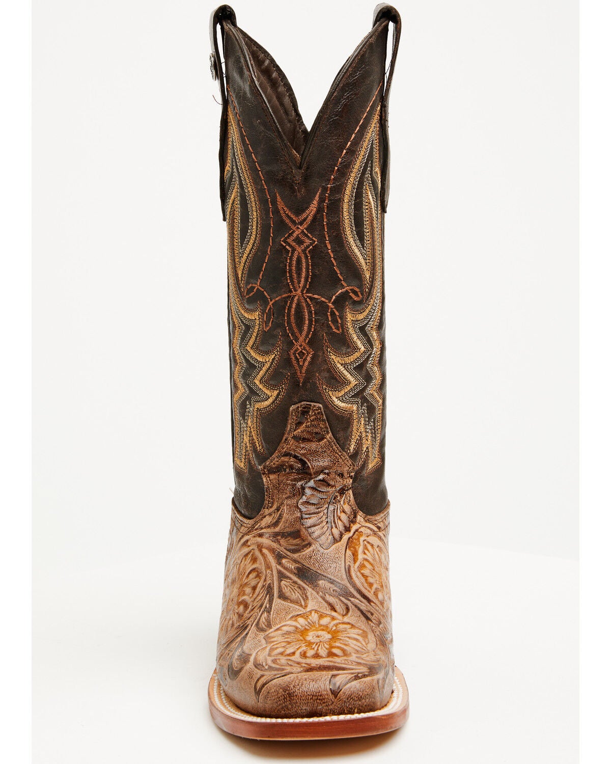 Image #4 - Tanner Mark Women's Jungle Tooled Tall Western Boots - Broad Square Toe, Brown, hi-res
