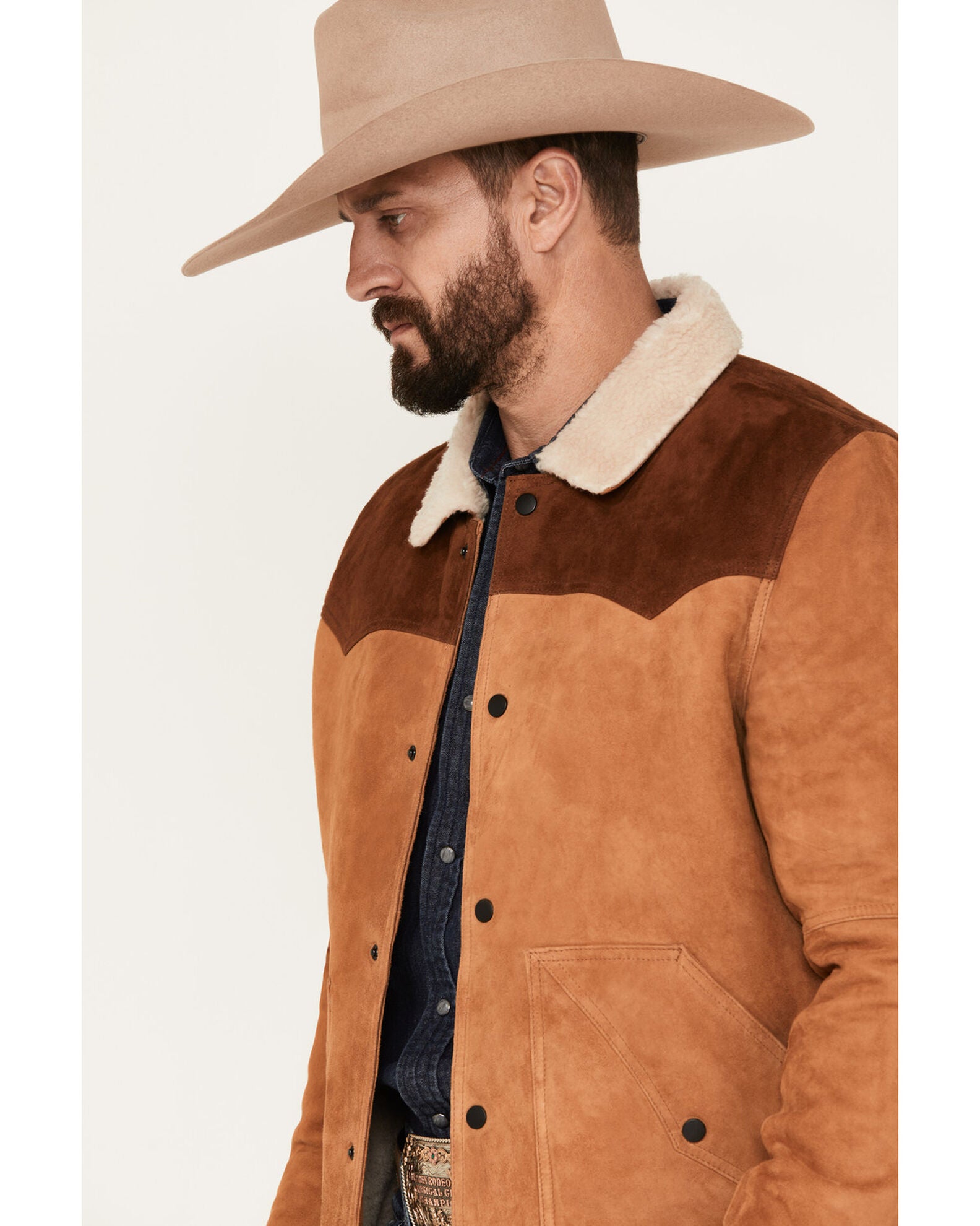 Product Name Scully Men's Suede Color Block Jacket