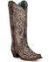 Image #1 - Corral Women's Brown Embroidery Western Boots - Snip Toe, Brown, hi-res