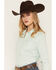 Image #2 - Ariat Women's Team Kirby Solid Long Sleeve Button-Down Stretch Western Shirt, Green, hi-res