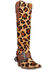 Image #1 - Dingo Women's Spur Crazy Leopard Print Tall Western Boots - Round Toe, Leopard, hi-res