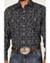 Rough Stock By Panhandle Men's Southwestern Dot Print Long Sleeve Pearl Snap Western Shirt , Black, hi-res