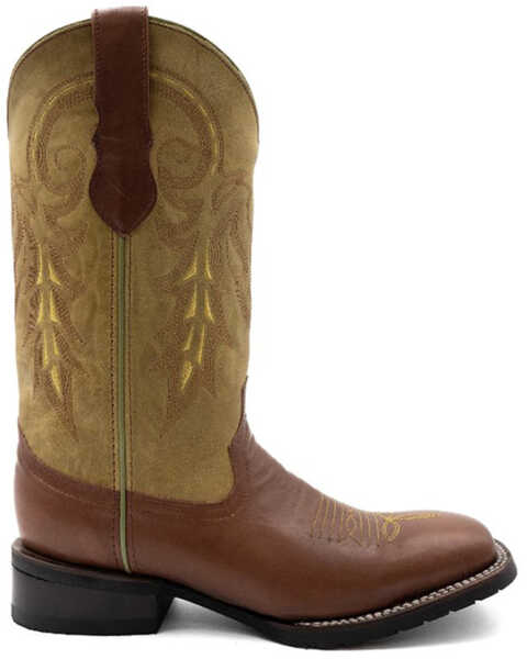 Image #2 - Ferrini Men's Maverick Western Boots - Broad Square Toe , Lt Brown, hi-res