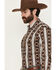 Image #2 - Wrangler Men's Checotah Southwestern Striped Print Long Sleeve Pearl Snap Western Shirt - Tall, Brown, hi-res