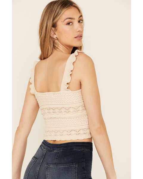 Image #4 - By Together Women's Natural Jacquard Sweater-Knit Cropped Tank Top , , hi-res