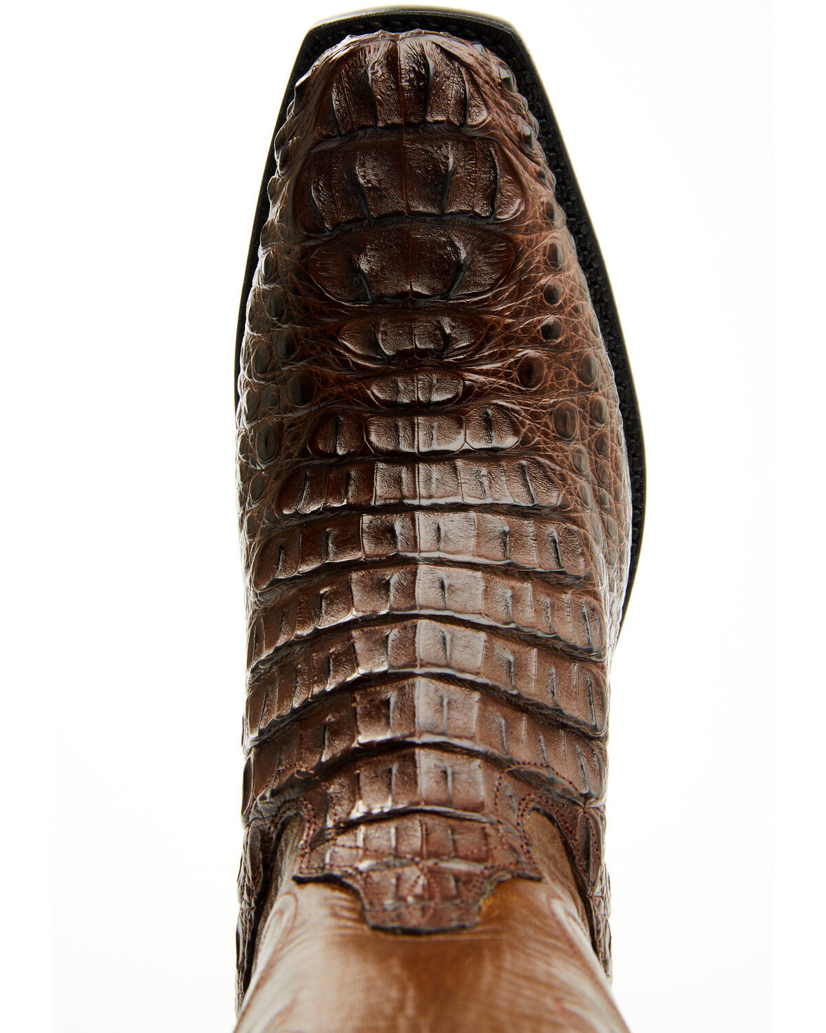 Image #6 - Tony Lama Men's Exotic Hornback Caiman Western Boots - Square Toe, Chocolate, hi-res