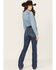 Image #3 - Ariat Women's R.E.A.L Perfect Rise Leila Bootcut Stretch Jeans, Dark Wash, hi-res