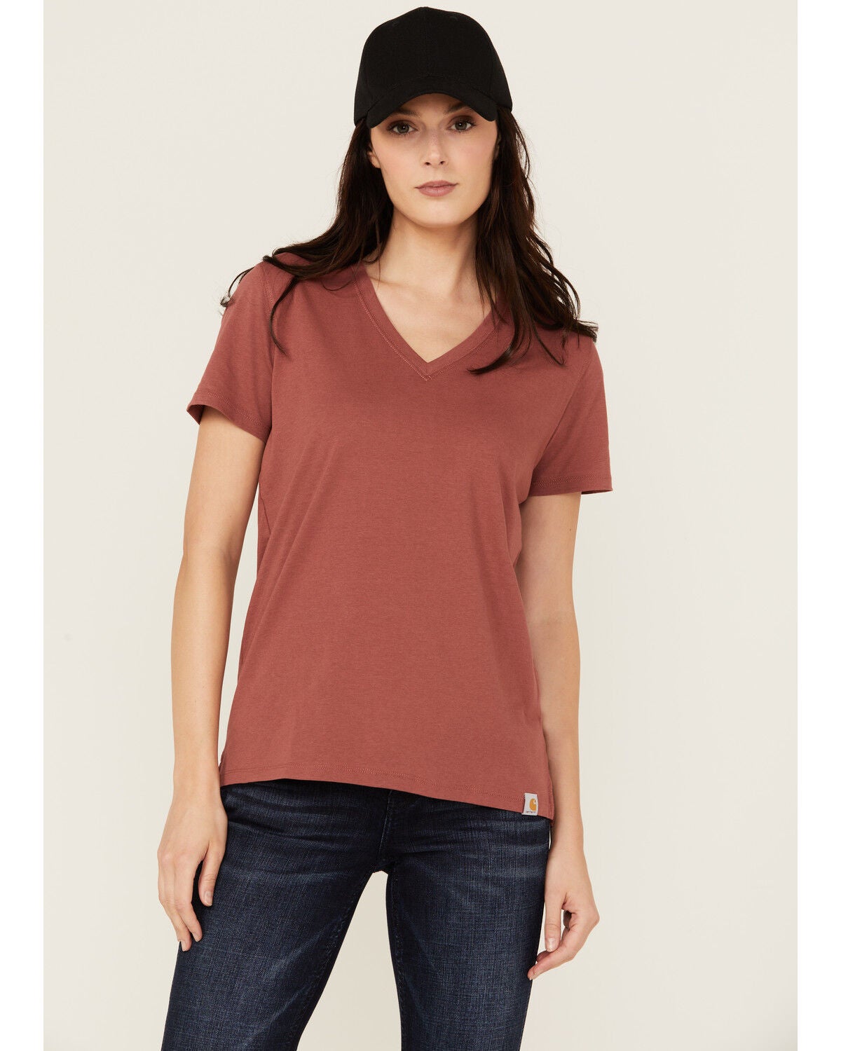 Carhartt Women's Relaxed Fit Lightweight Short Sleeve V Neck T