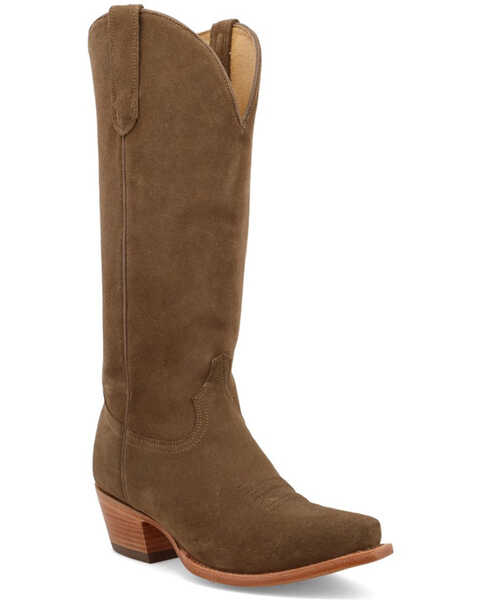 Black Star Women's Addison Suede Tall Western Boots - Snip Toe , Brown, hi-res