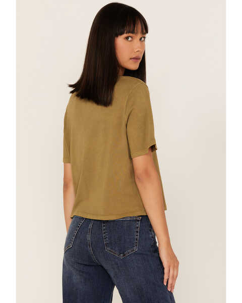 Image #4 - Cleo + Wolf Women's Mushrooms Graphic Boxy Tee, Green/brown, hi-res