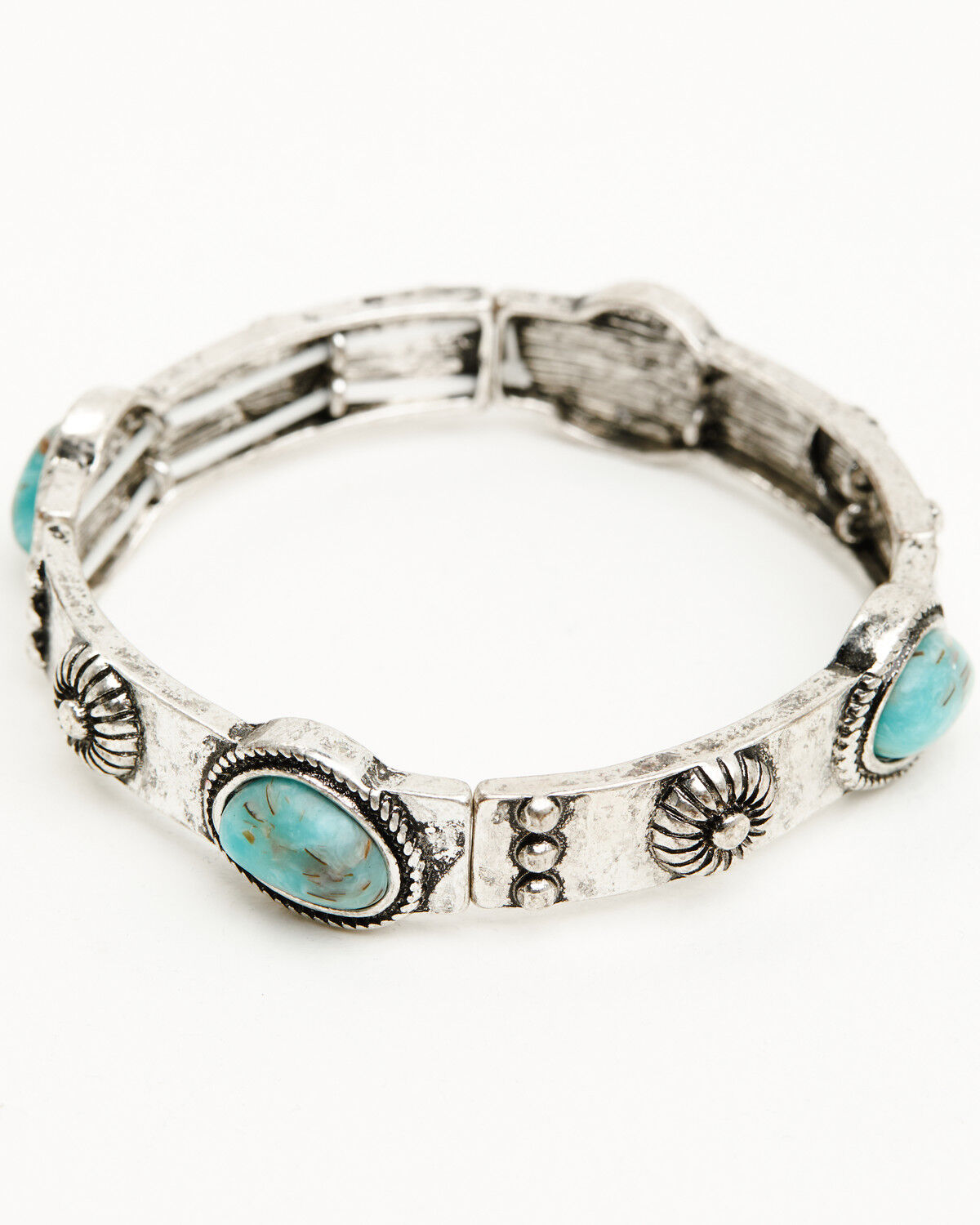 Image #2 - Shyanne Women's Ridge Canyon Turquoise Concho Bracelet Set - 5 Piece, Silver, hi-res