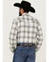 Image #4 - Blue Ranchwear Men's Hawkins Plaid Print Long Sleeve Snap Western Shirt, Grey, hi-res
