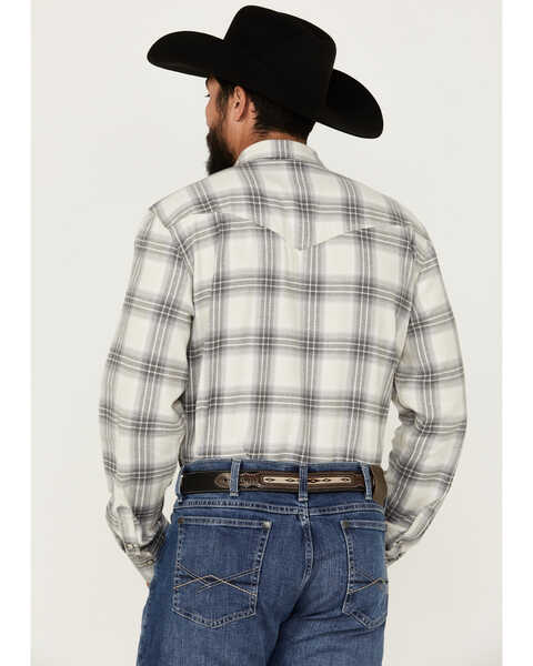 Image #4 - Blue Ranchwear Men's Hawkins Plaid Print Long Sleeve Snap Western Shirt , Grey, hi-res